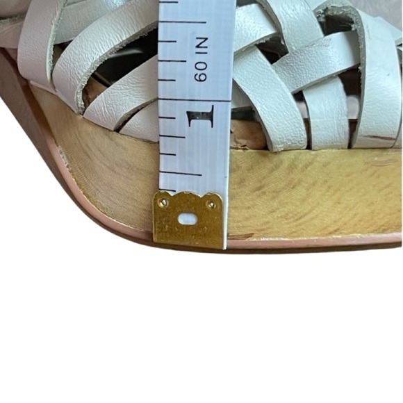 LIBBY EDELMAN || Leather Braided Sandal Peep Toe Heels | White || size 8 - Picture 8 of 10